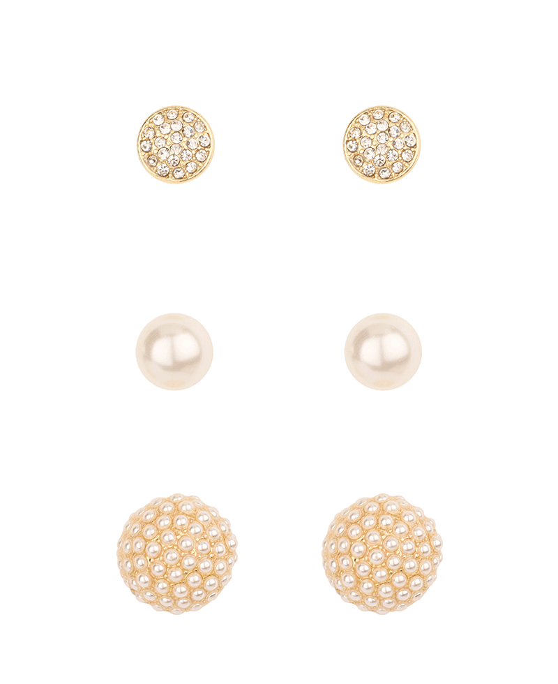 Pearl Caviar 3 Pair Earring