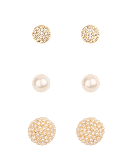 Pearl Caviar 3 Pair Earring