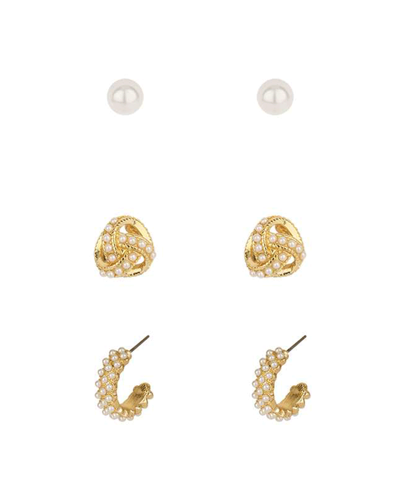 Pearl Caviar 3 Pair Earring