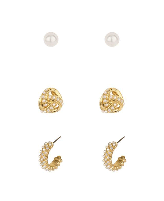 Pearl Caviar 3 Pair Earring