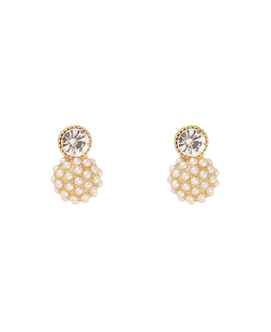 Rhinestone & Pearl Caviar Post Earring