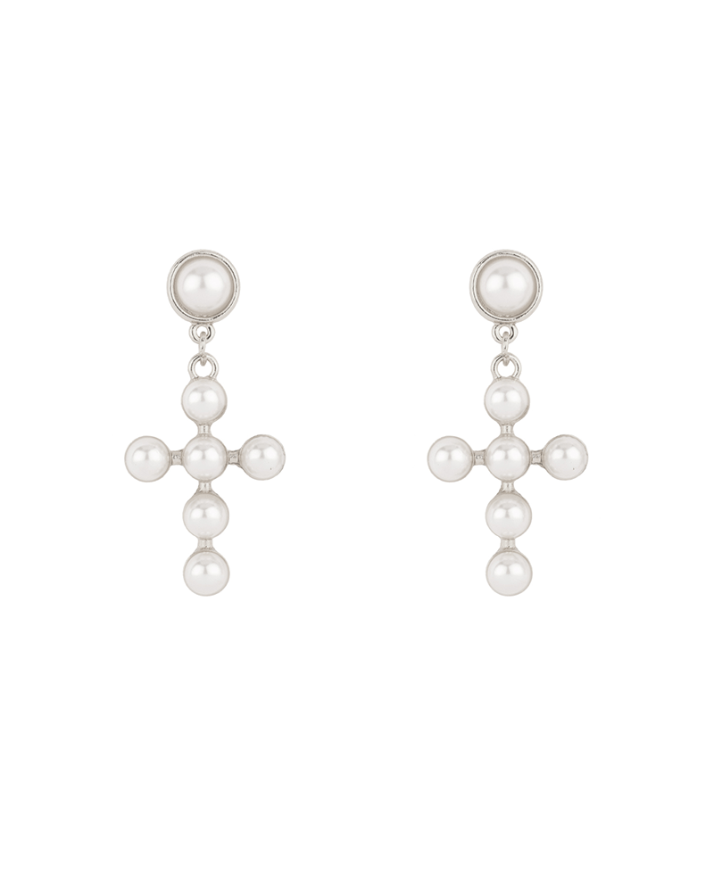 Pearl Cross Post Earring