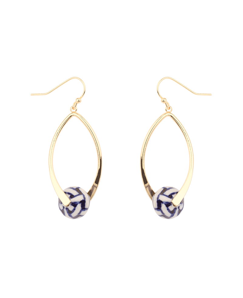 Porcelain Metal Earring