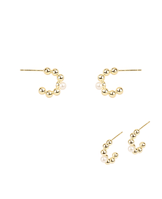15mm CCB Ball w/ Pearl Hoop Earring