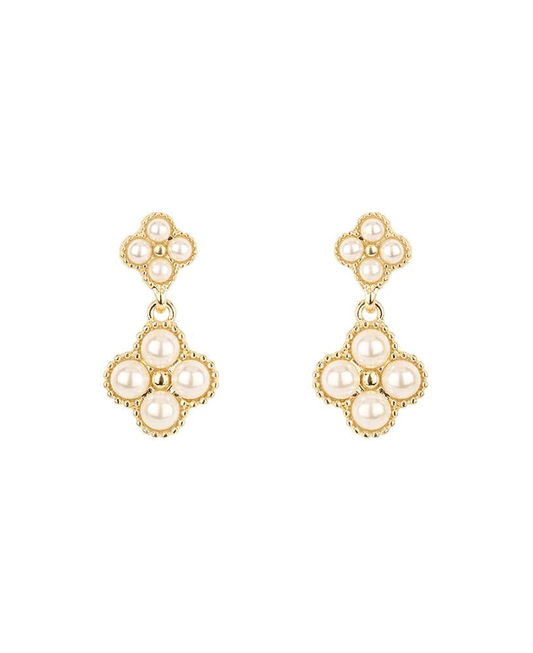 Pearl Caviar Clover Post Earring