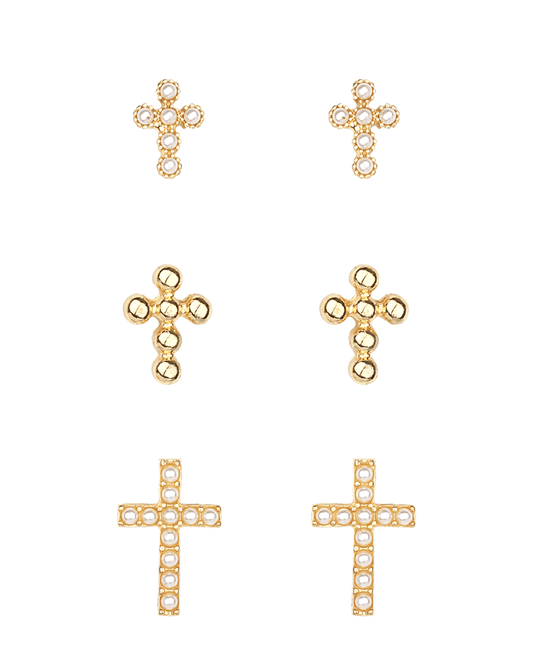 Cross 3 Pair Earring
