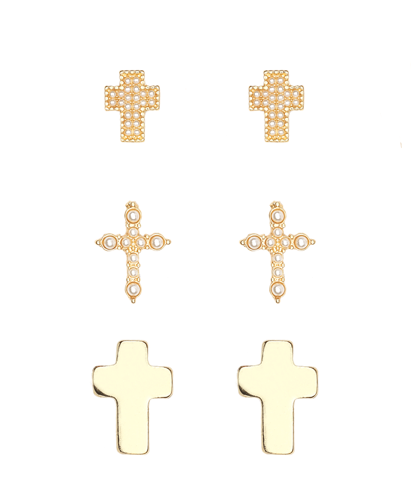 Cross 3 Pair Earring