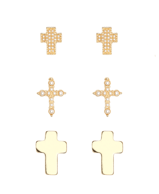 Cross 3 Pair Earring