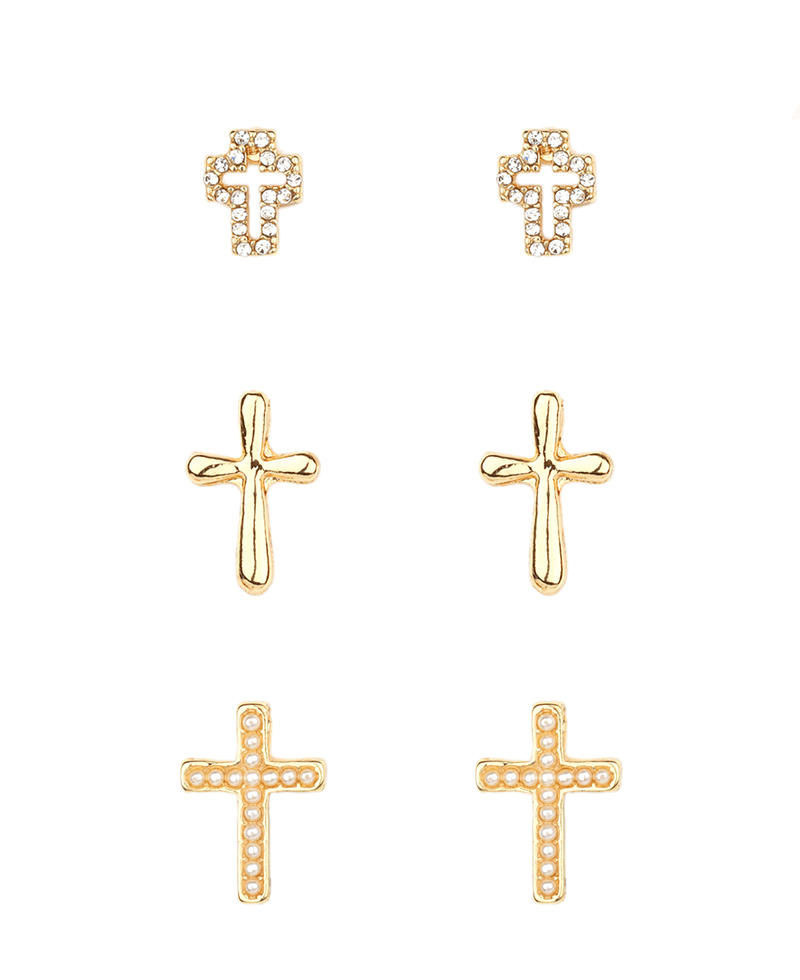 Cross 3 Pair Earring