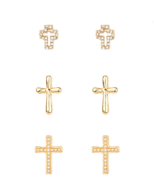 Cross 3 Pair Earring