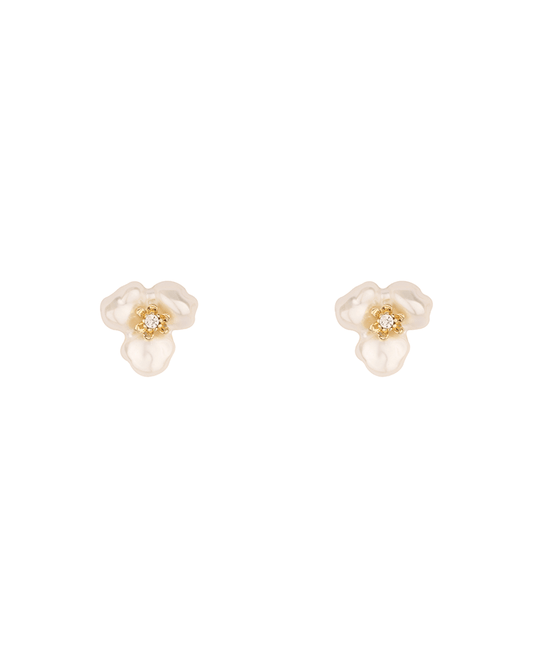 Pearl Flower Post Earring