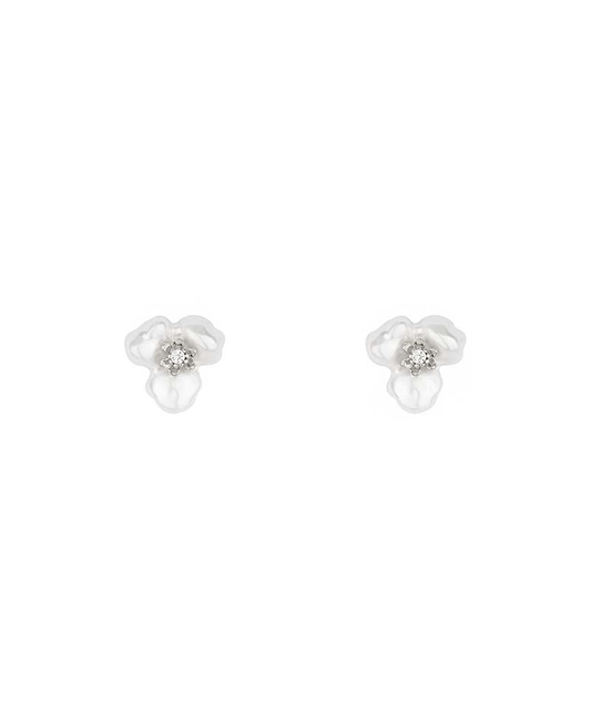 Pearl Flower Post Earring