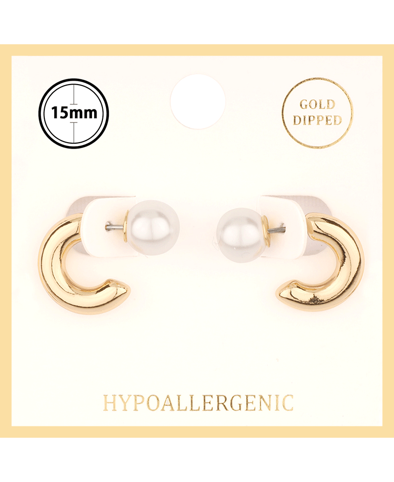 Pearl & CCB 15mm Hoop Peekaboo Earring