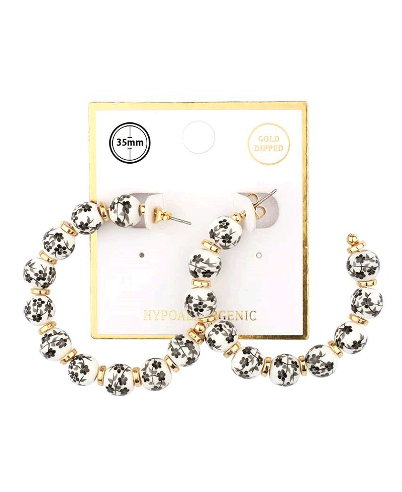 Ceramic 35mm Hoop Earring