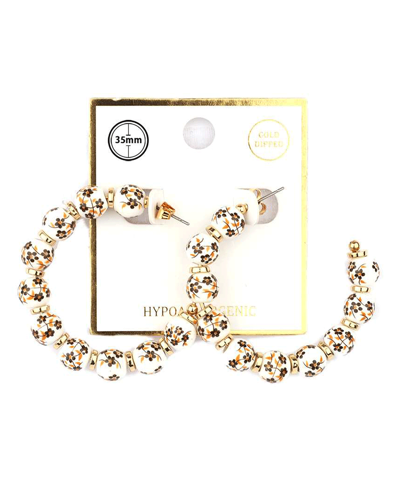 Ceramic 35mm Hoop Earring