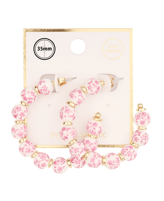 Ceramic 35mm Hoop Earring
