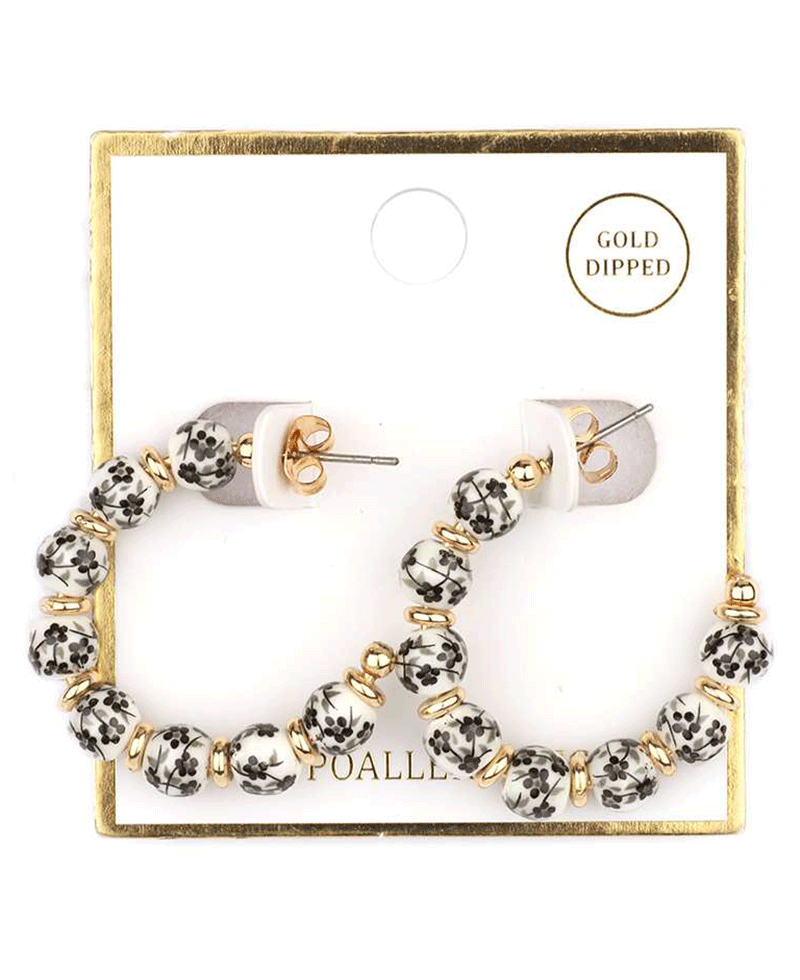 Ceramic 25mm Hoop Earring