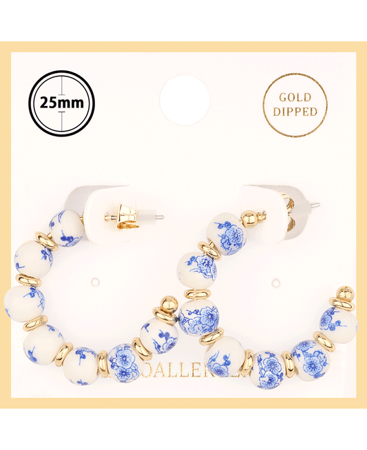 Ceramic 25mm Hoop Earring