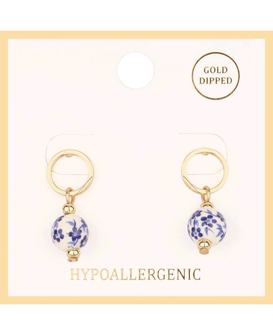 Metal Ceramic Post Earring