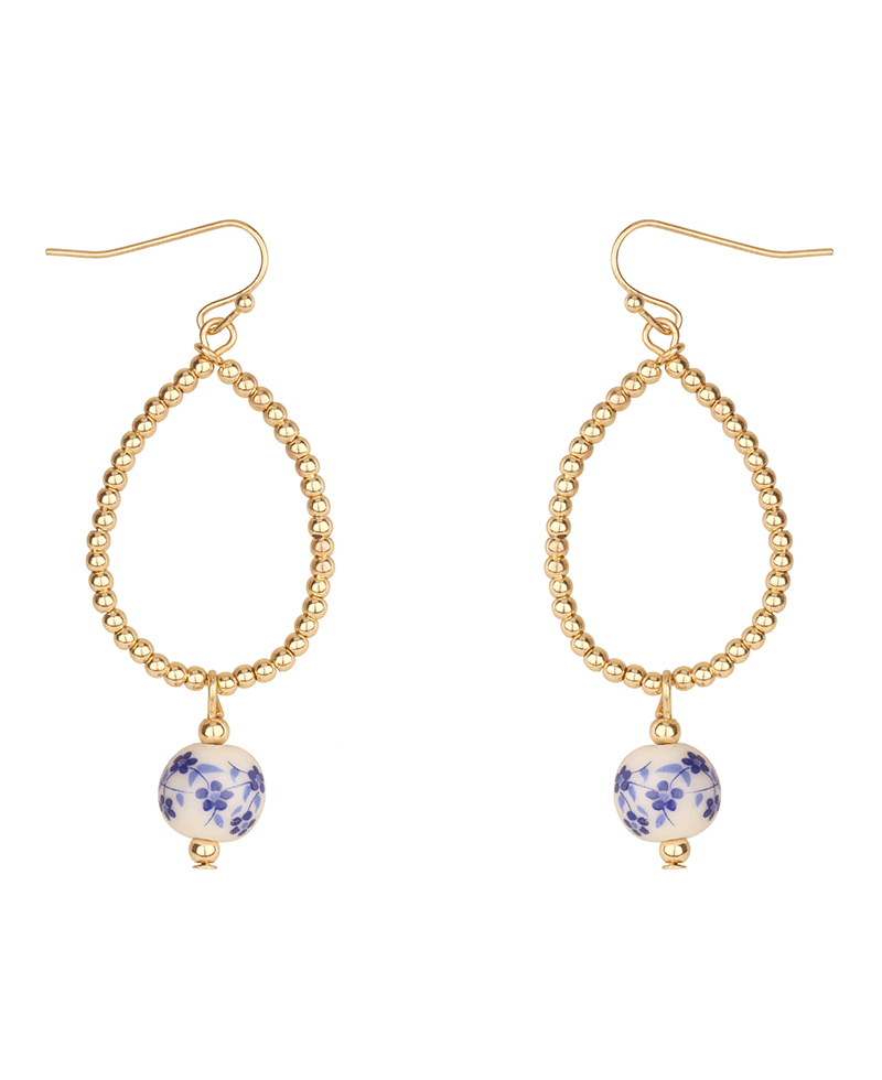 CCB Teardrop w/ Ceramic Ball Earring