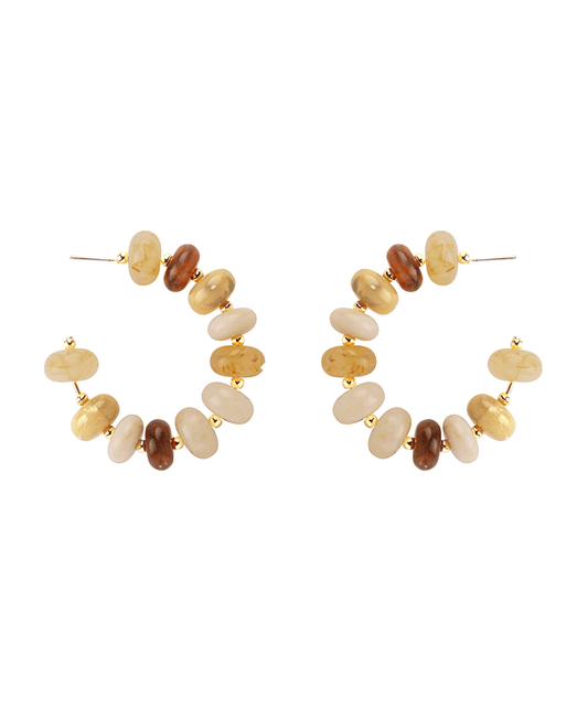 Marble Bead 45mm Hoop Earring