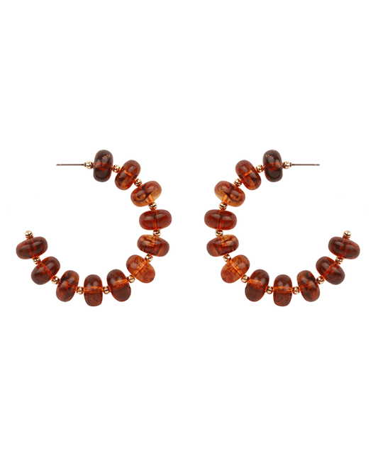 Marble Bead 45mm Hoop Earring