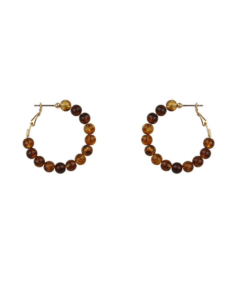 Marble Bead 30mm Hoop Earring