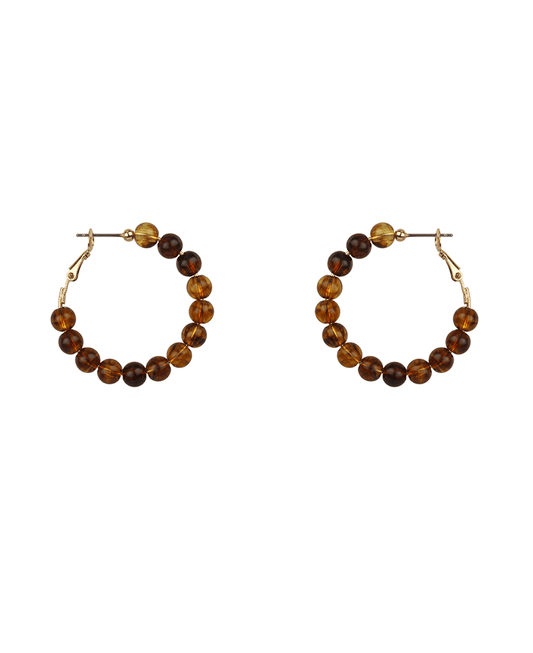 Marble Bead 30mm Hoop Earring