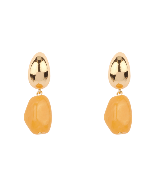 Metal & Marble Post Earring