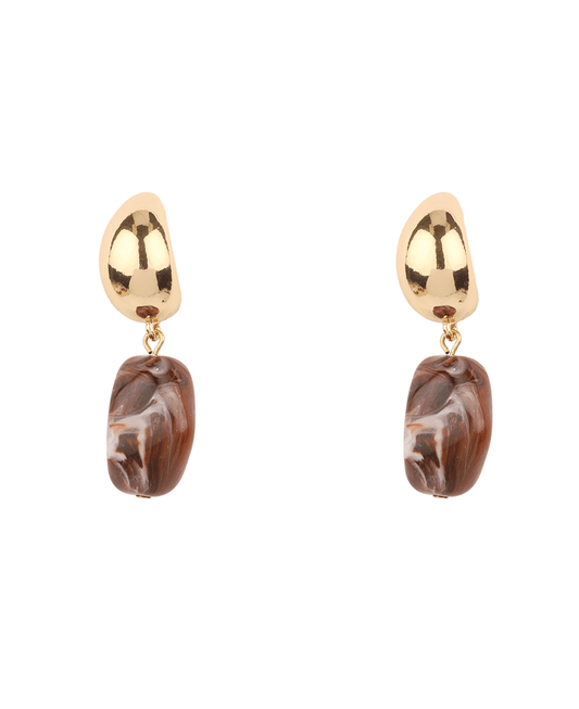 Metal & Marble Post Earring