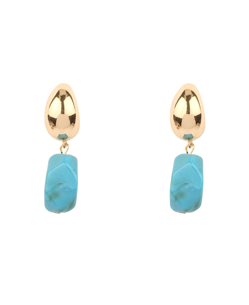 Metal & Marble Post Earring