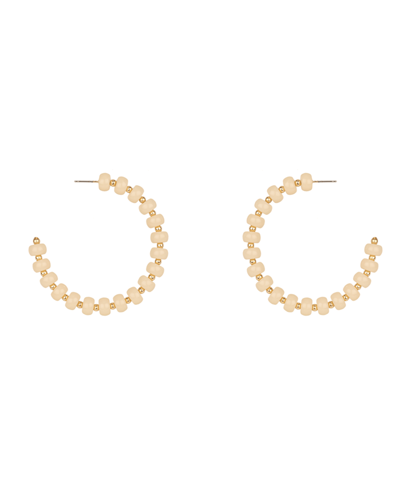 Marble Bead 50mm Hoop Earring