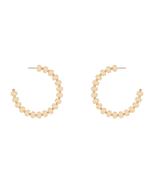 Marble Bead 50mm Hoop Earring