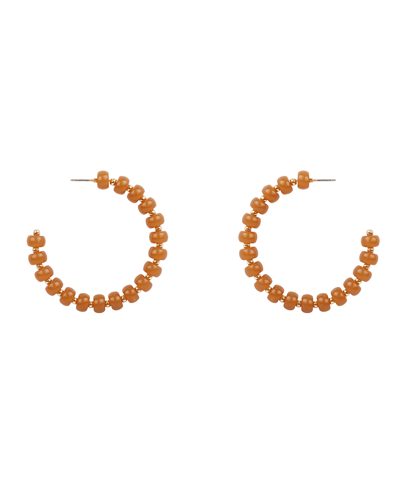 Marble Bead 50mm Hoop Earring