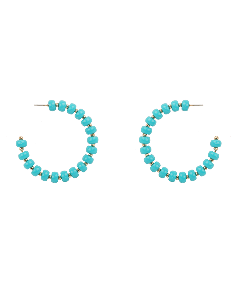 Marble Bead 50mm Hoop Earring