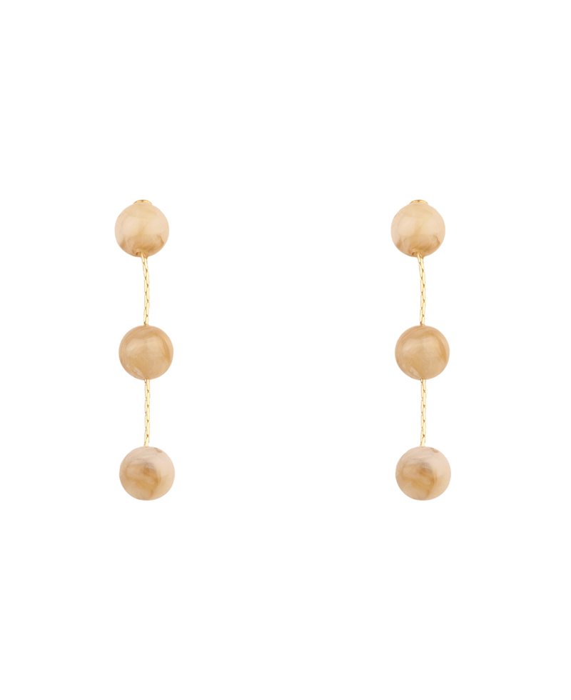 Marble Bead Drop Post Earring