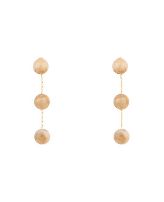 Marble Bead Drop Post Earring