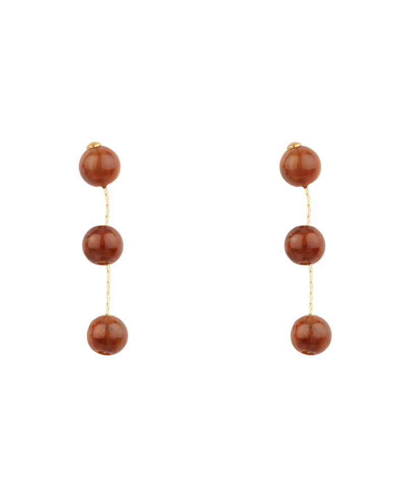 Marble Bead Drop Post Earring