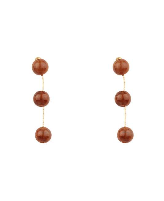 Marble Bead Drop Post Earring