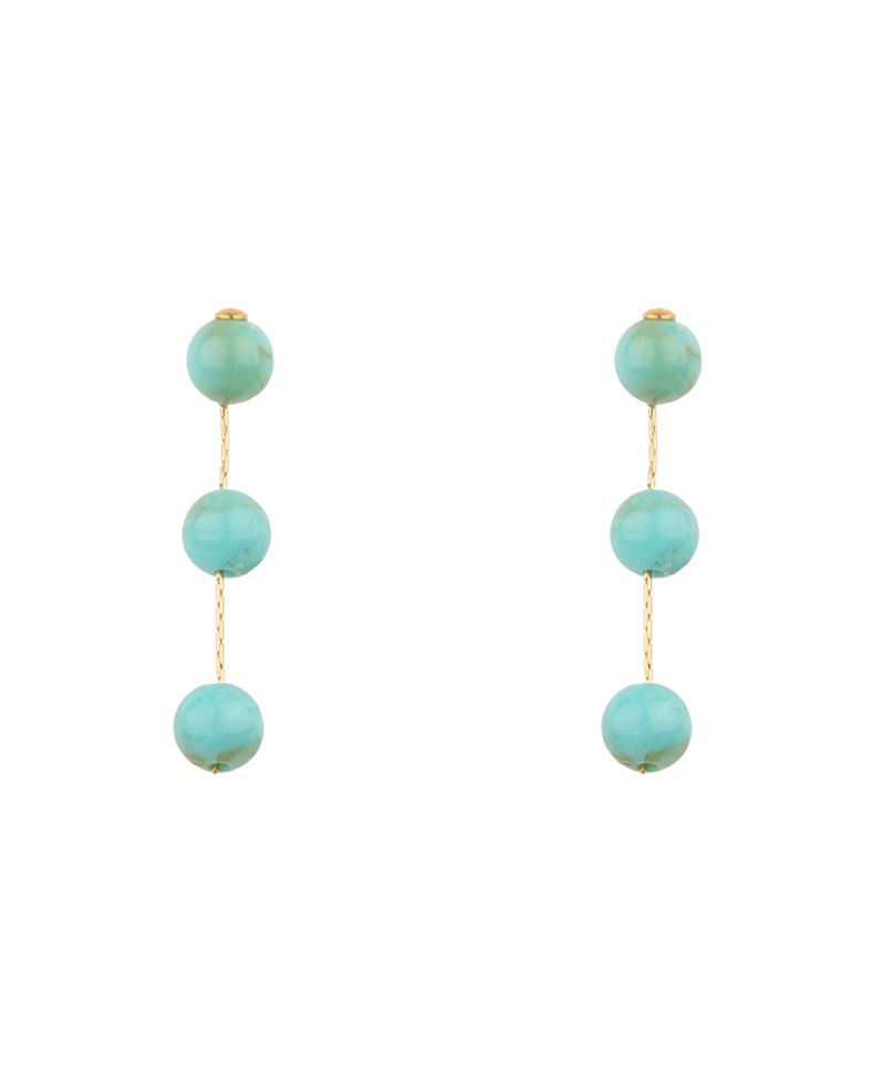 Marble Bead Drop Post Earring