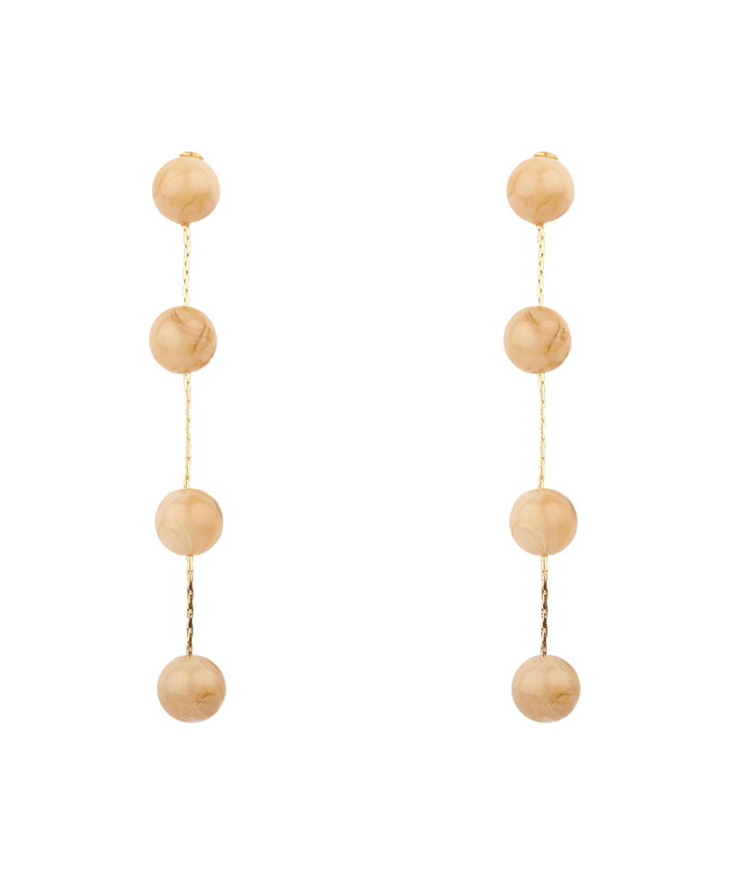 Marble Bead Drop Post Earring