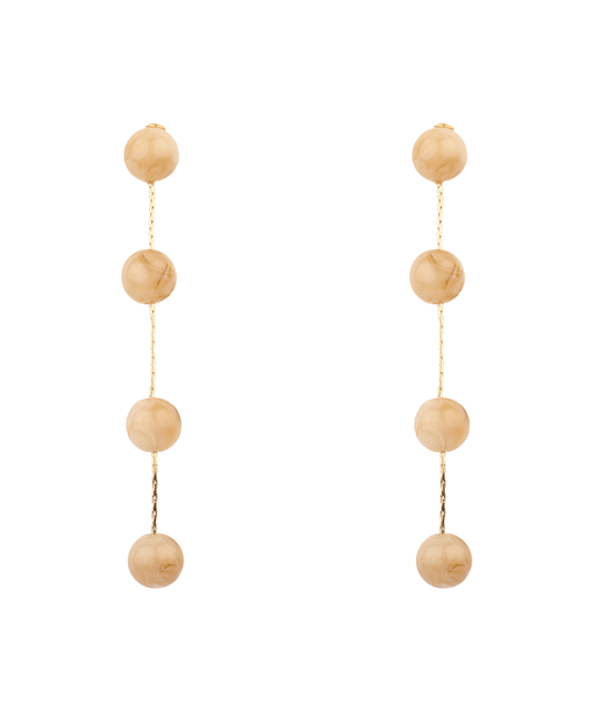 Marble Bead Drop Post Earring