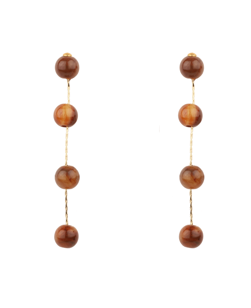 Marble Bead Drop Post Earring