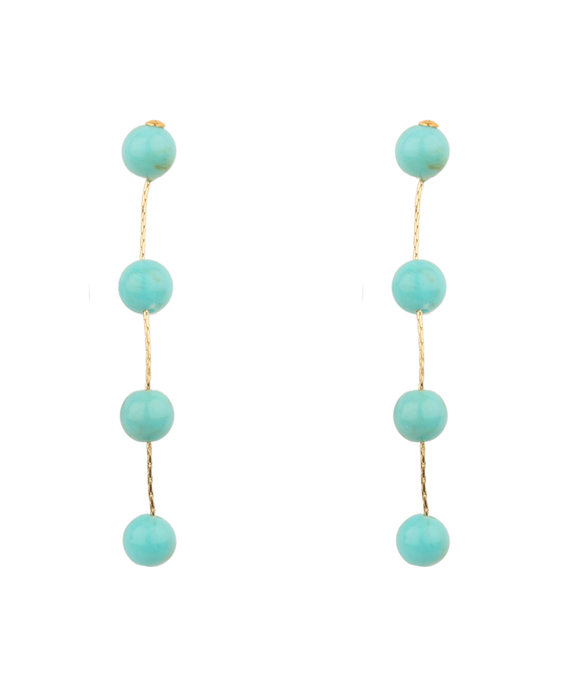 Marble Bead Drop Post Earring