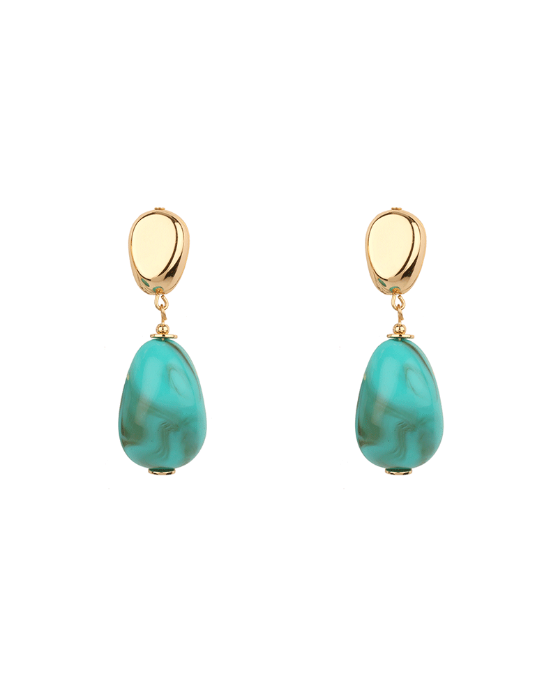 Marble Bead Post Earring