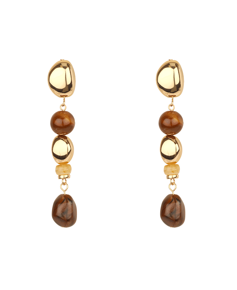 Marble & CCB Drop Post Earring