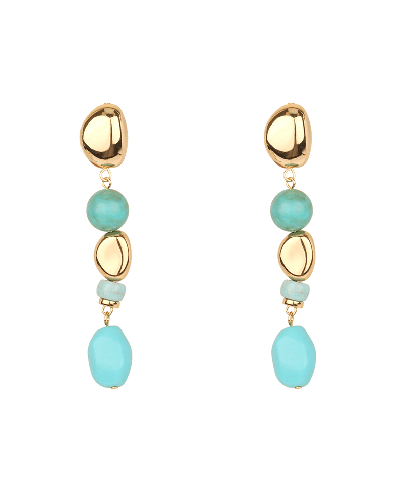 Marble & CCB Drop Post Earring