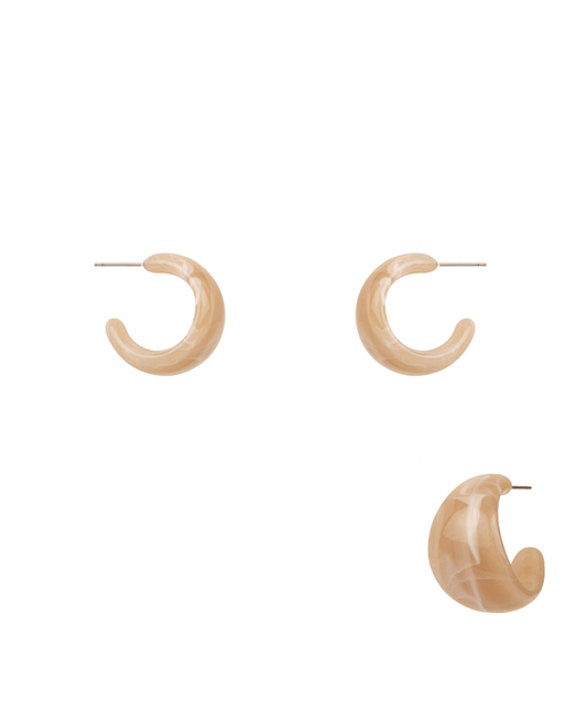 Marble 25mm Hoop Earring