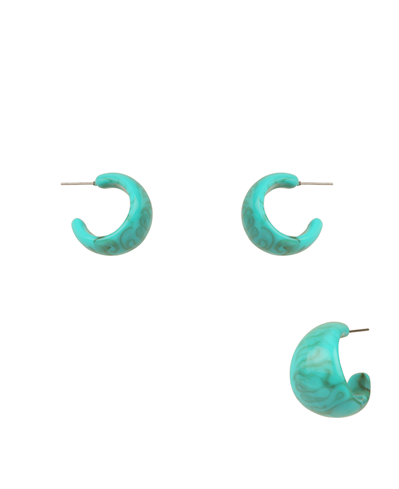 Marble 25mm Hoop Earring
