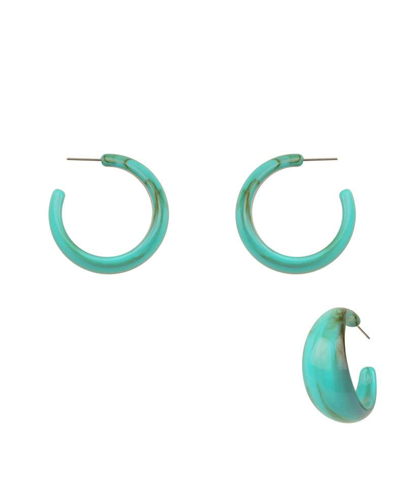 Marble 38mm Hoop Earring